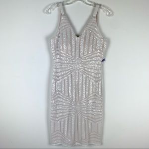 Night Way white sequin cocktail dress